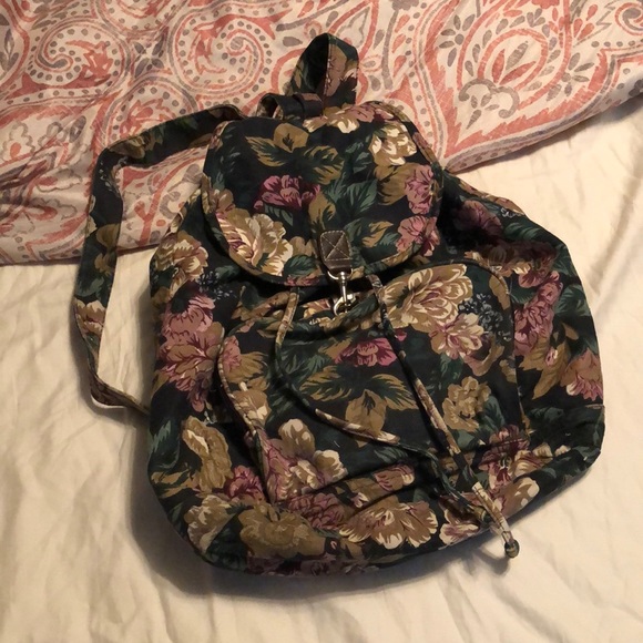 Floral Canvas Backpack - Picture 1 of 4